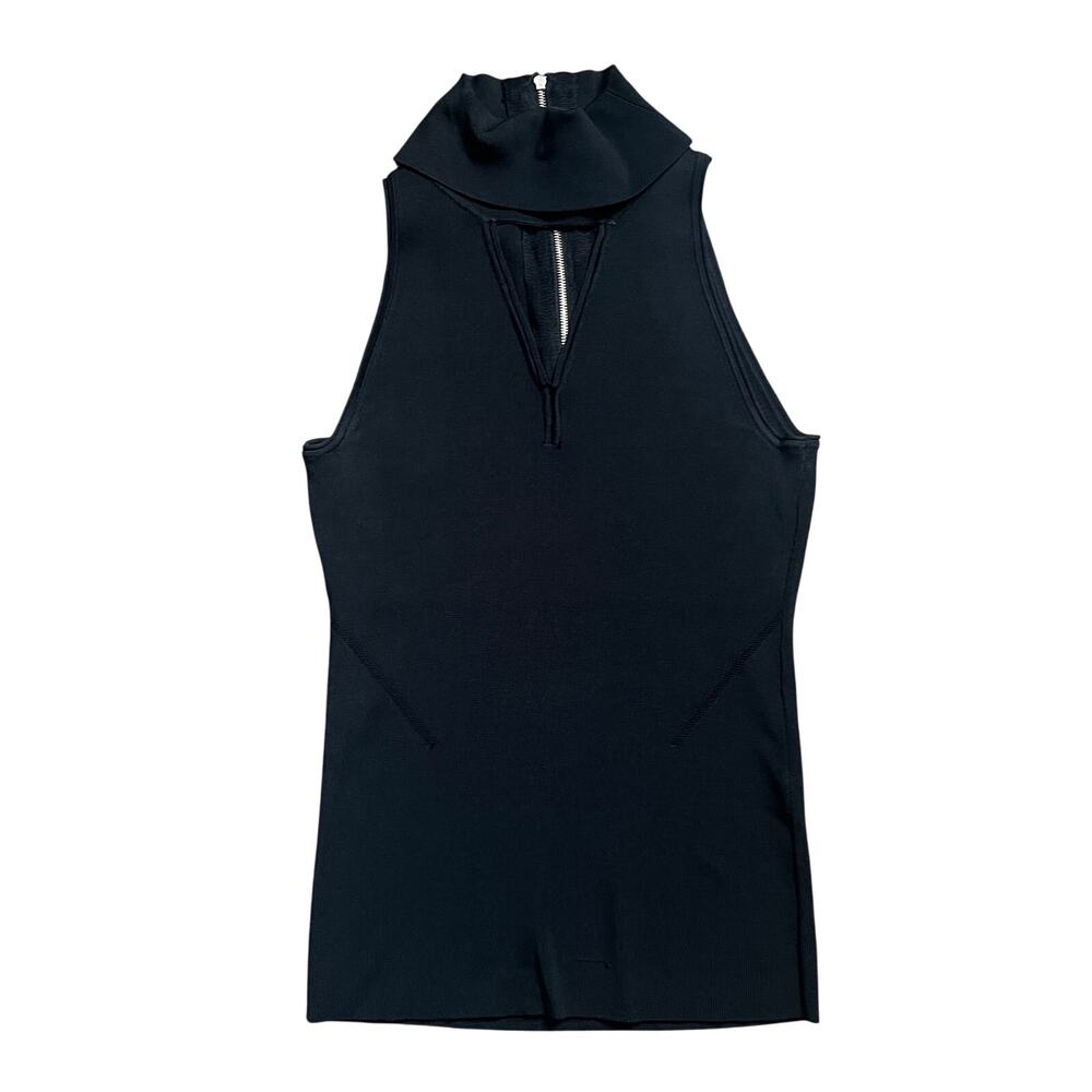 Chic Casual "WHITE HOUSE BLACK MARKET" Fitted Mockneck Sleeveless Top SIZE S